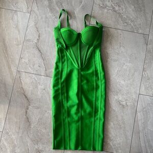 Vibrant Green Midi Dress